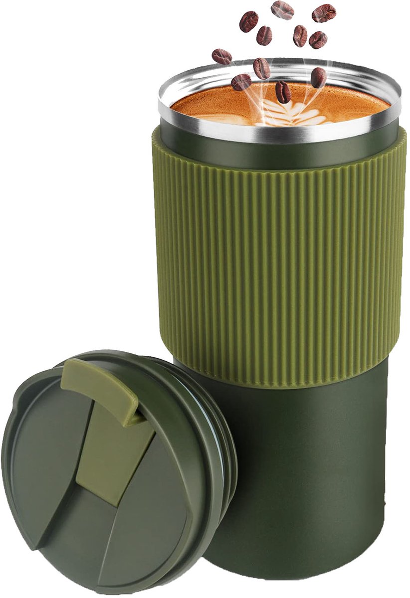 Thermobeker-Koffiebeker-Uitlaufsicher-Groen
