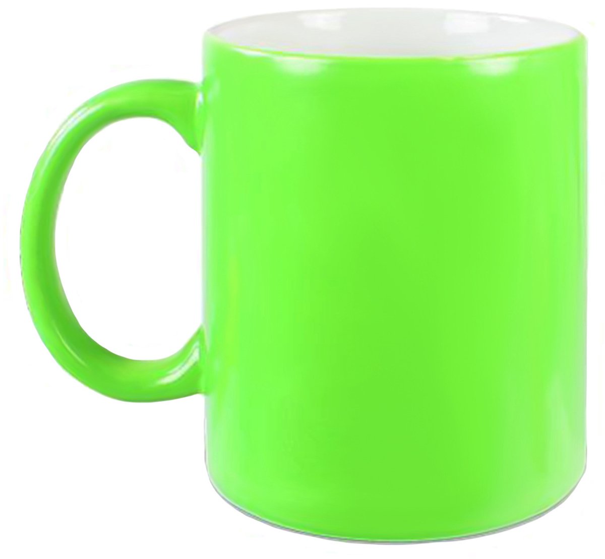 BD Koffiemok beker - 2x - neon groen - keramiek - 330 ml - sublimatie mok - onbedrukt