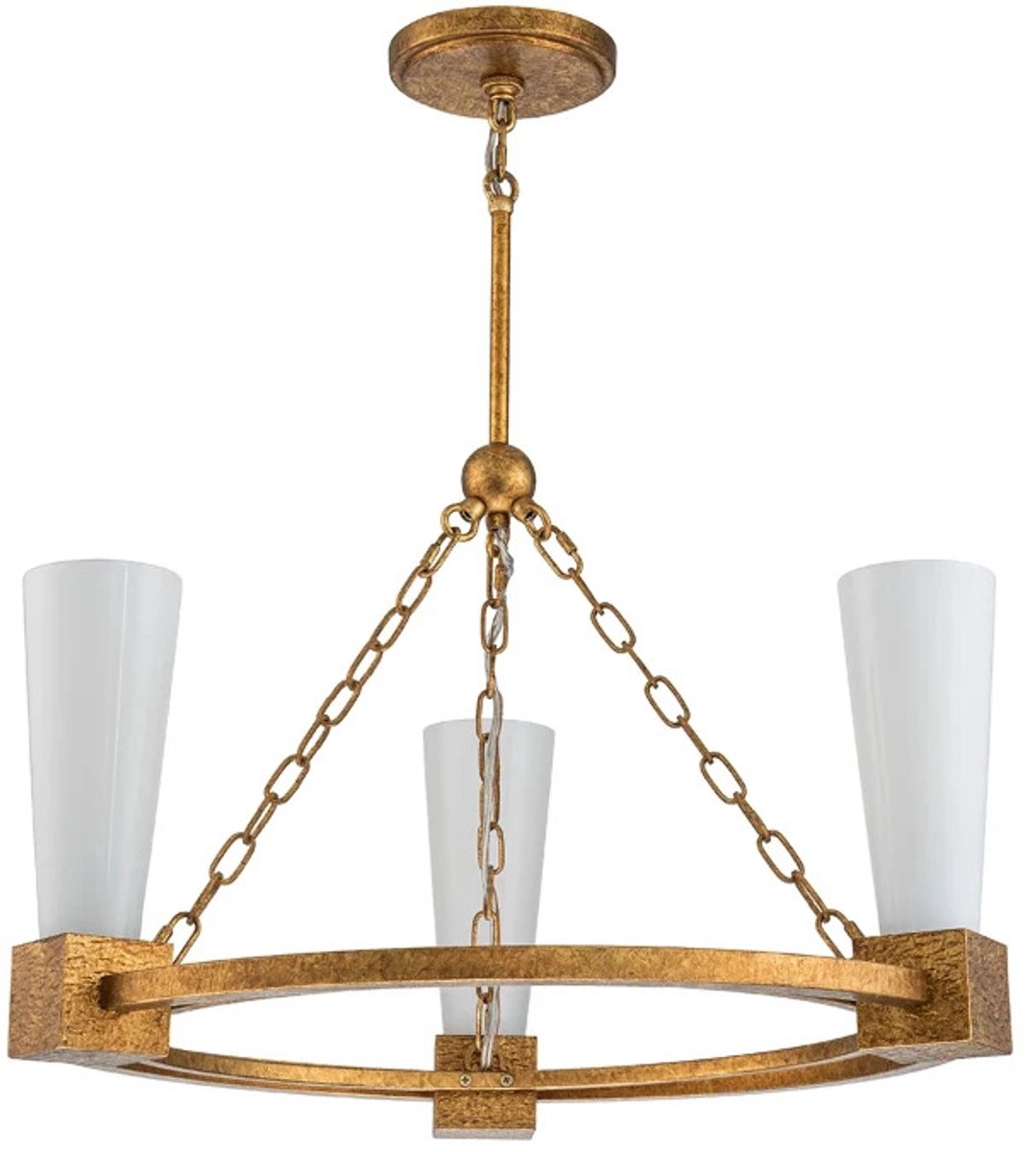 Elstead Lighting LED Kroonluchter | 3X E27 Max 40W | Distressed Gold
