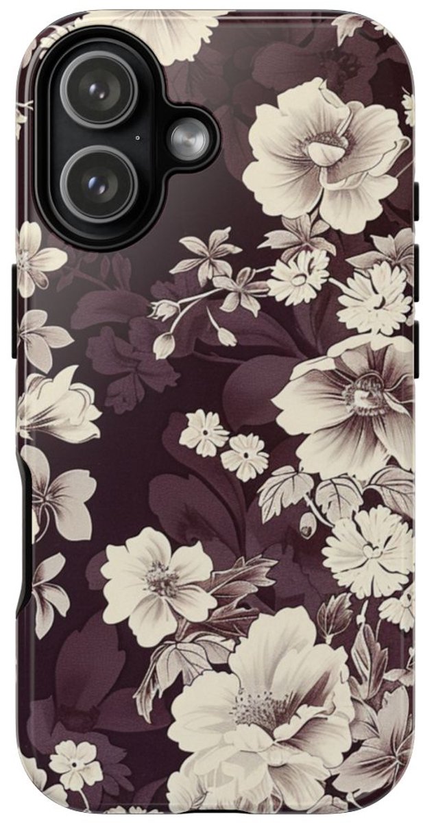 Vintage Witte Bloemenprint – Telefoonhoesje Geschikt voor iPhone 17