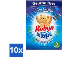 10 x Robijn Geurbuiltjes Intense 3 stuks per verpakking - Geur In Kleding - Langdurige Geur - Frisse Geur - Geurbuiltjes - Kledingkast Geur