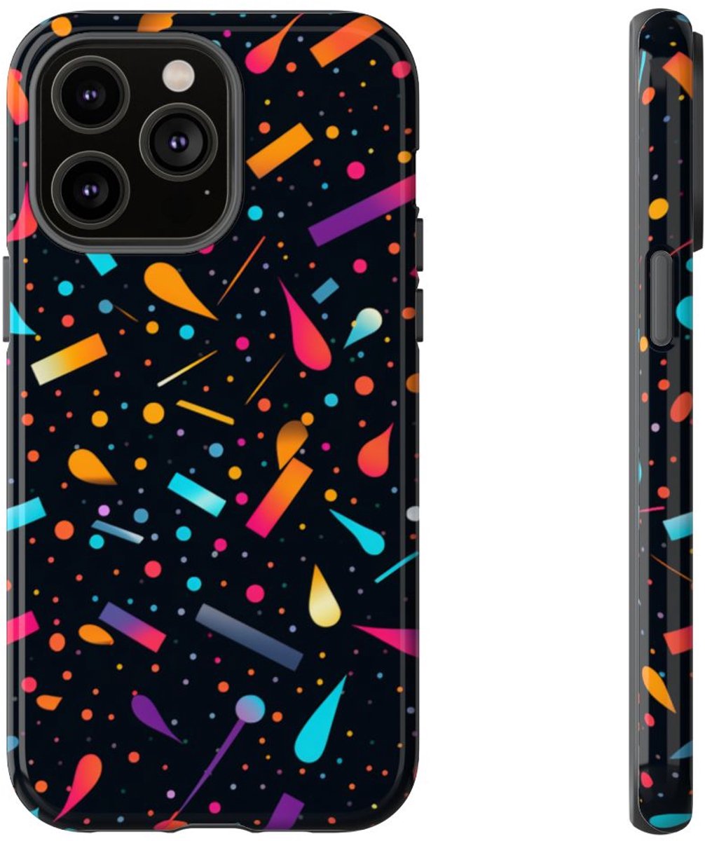 Kleurrijk Abstracte Vormenpatroon – Telefoonhoesje Geschikt voor iPhone 14 Pro Max