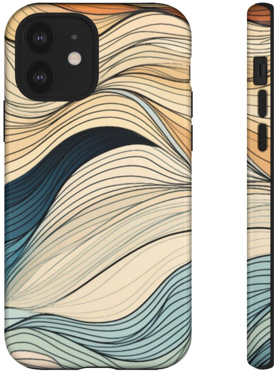 Vloeiende Abstracte Herfstgolven – Telefoonhoesje Geschikt voor iPhone 12