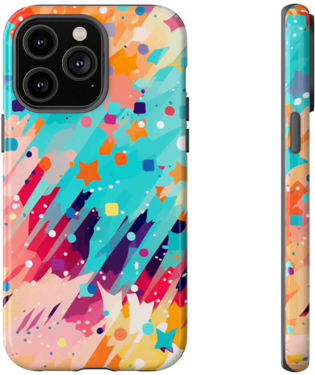 Kleurrijk Abstract Spattenpatroon – Telefoonhoesje Geschikt voor iPhone 14 Pro Max