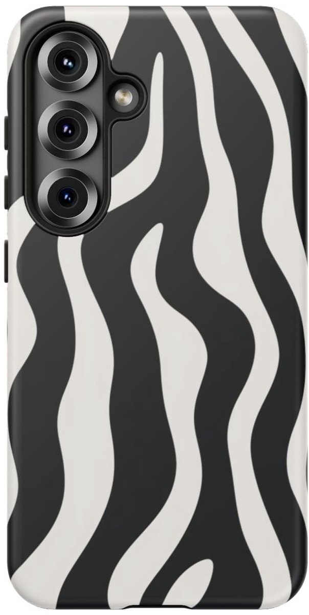 Zwart-Wit Abstract Zebrapatroon – Telefoonhoesje Geschikt voor Samsung Galaxy S25