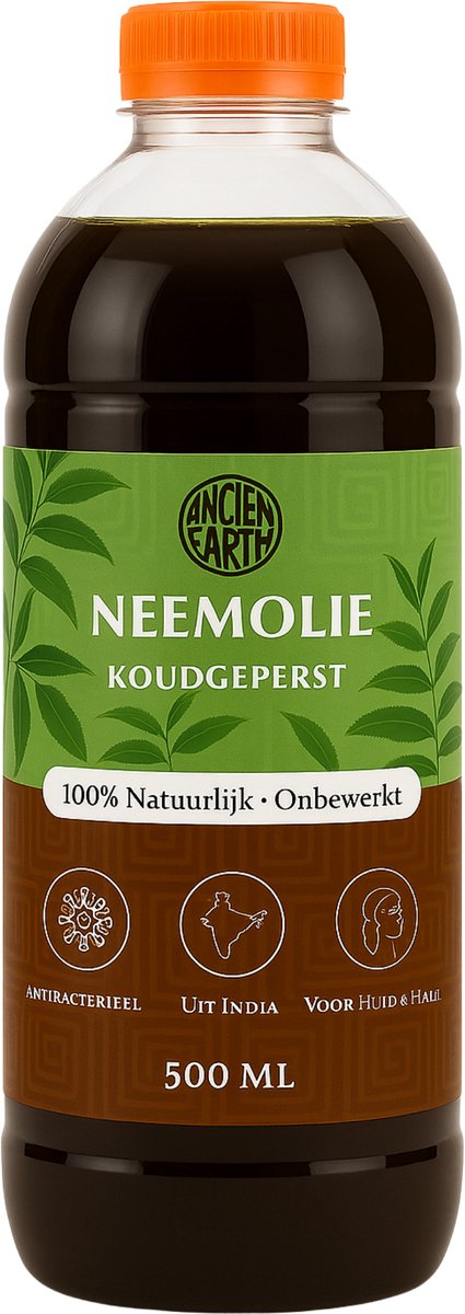 Neemolie 500ml - 100% Puur en Onbewerkt - Koudgeperst - Natuurlijke Neem Olie voor Lichaam, Haar en Planten - Neemolie uit India