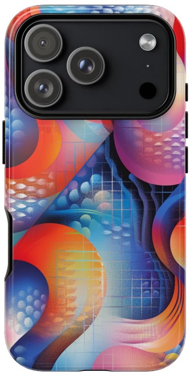 Kleurrijk Abstract Geometrisch Ontwerp – Telefoonhoesje Geschikt voor iPhone 17 Pro