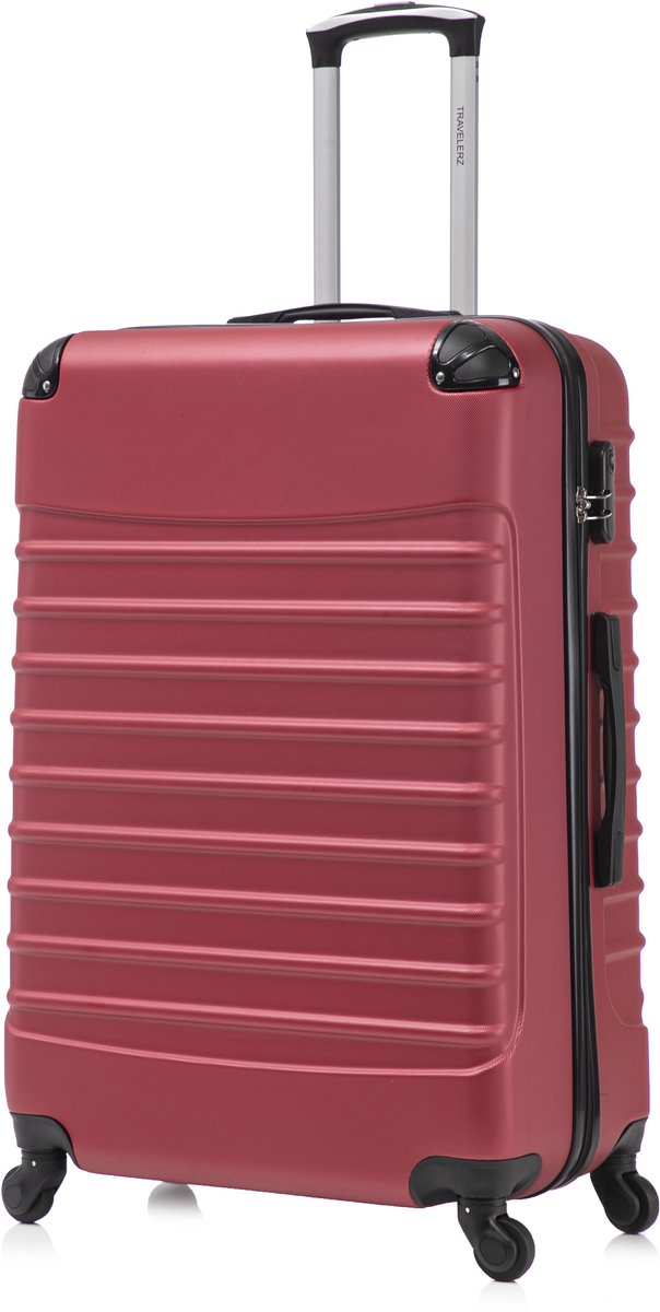 Travelerz Rome Koffer maat XL– Ruimbagage 95 Liter - Lichtgewicht ABS – Spinner Wielen – Met Cijferslot - Burgundy
