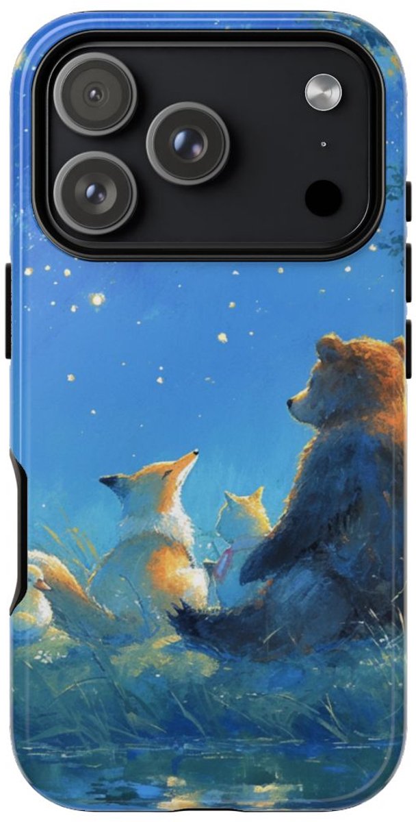 Beer, Vos en Eend Onder Sterrenhemel – Telefoonhoesje Geschikt voor iPhone 17 Pro