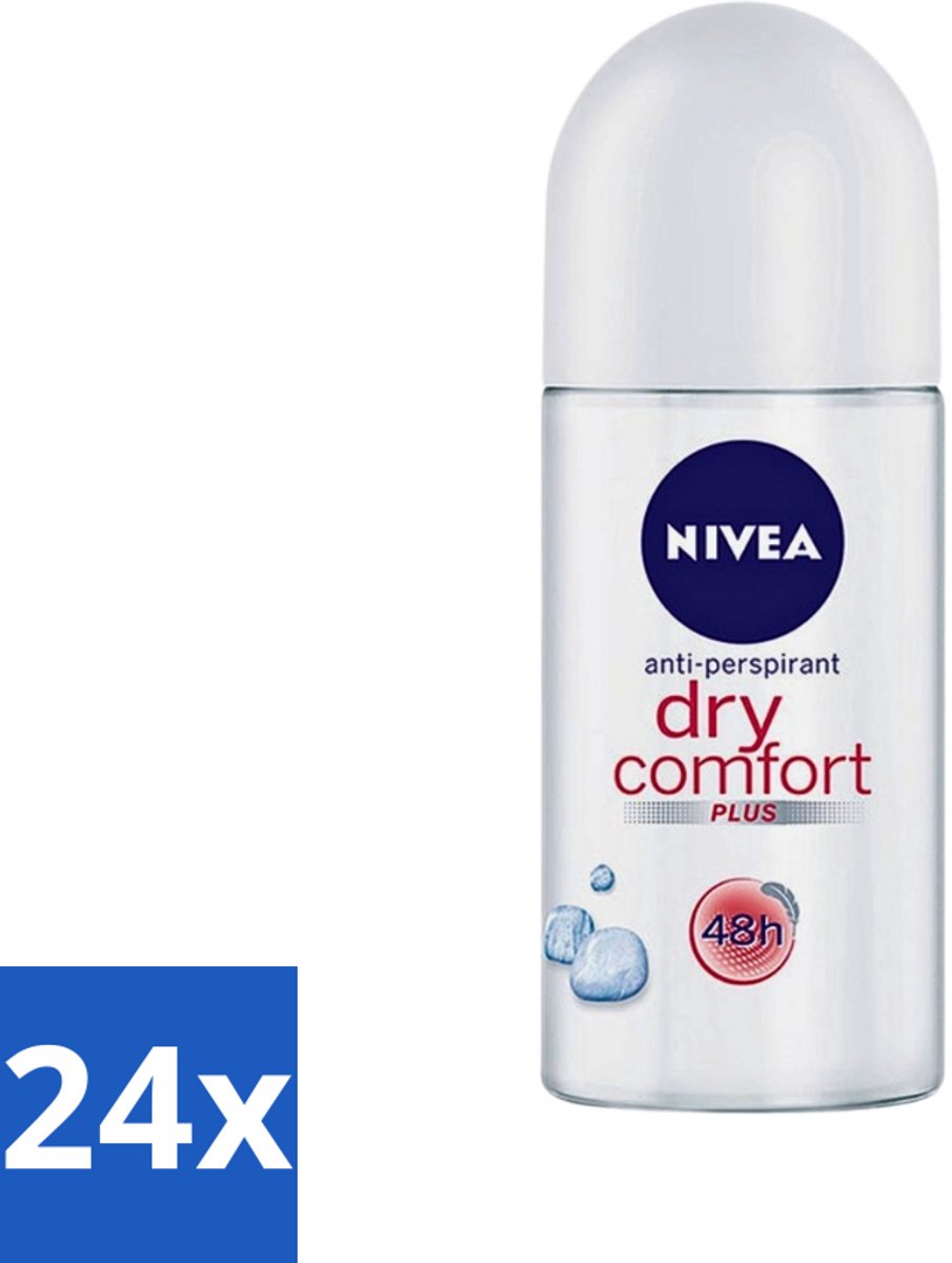 24 x Nivea - Deodorant - Roller - Dry Comfort - 48 Uur Lang Werkend - 50 ml - Anti-transpirant - Zweetbeheersing - Droog Gevoel - 48 Uur Bescherming - Zweetvermindering