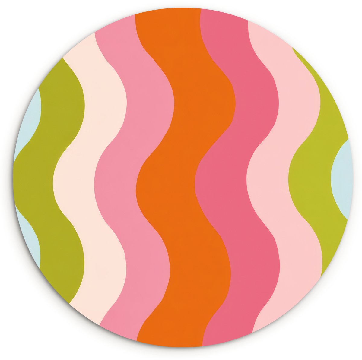 WallCircle Wandcirkel 90x90 cm - Muurcirkel Banen - Golven - Kleurrijk - Verticaal - Muurdecoratie woonkamer - Wanddecoratie slaapkamer - Kamer decoratie accessoires - Ronde schilderijen