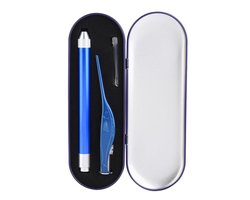 Stainless Steel Durable Luminous Tweezers Earpick, Safe and Non-Toxic, for Baby Child Child Ear Cleaning Kit with Box, Keep Ear Comfortable and Cool(Blue)