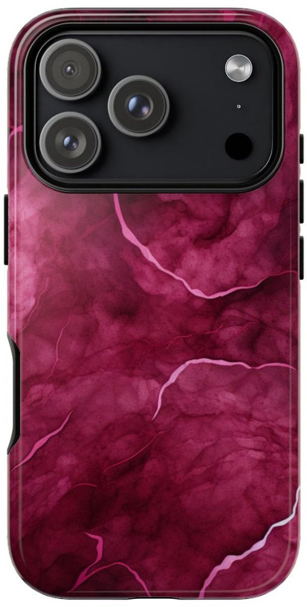 Abstracte Bourgondische Marmerstructuur – Telefoonhoesje Geschikt voor iPhone 17 Pro