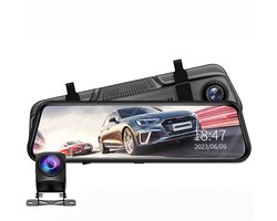 10" Dual Lens Auto DVR Dash Cam Voor- en Achteruitkijkspiegel Camera Videorecorder 1080P（Met 64G geheugenkaart）
