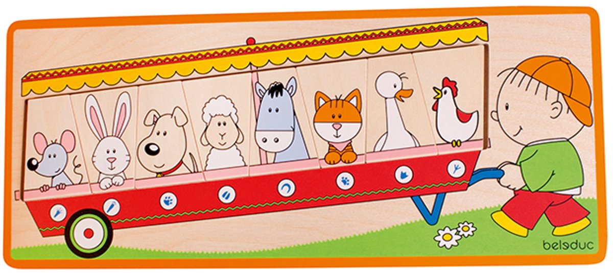 Houten legpuzzel jonge dieren