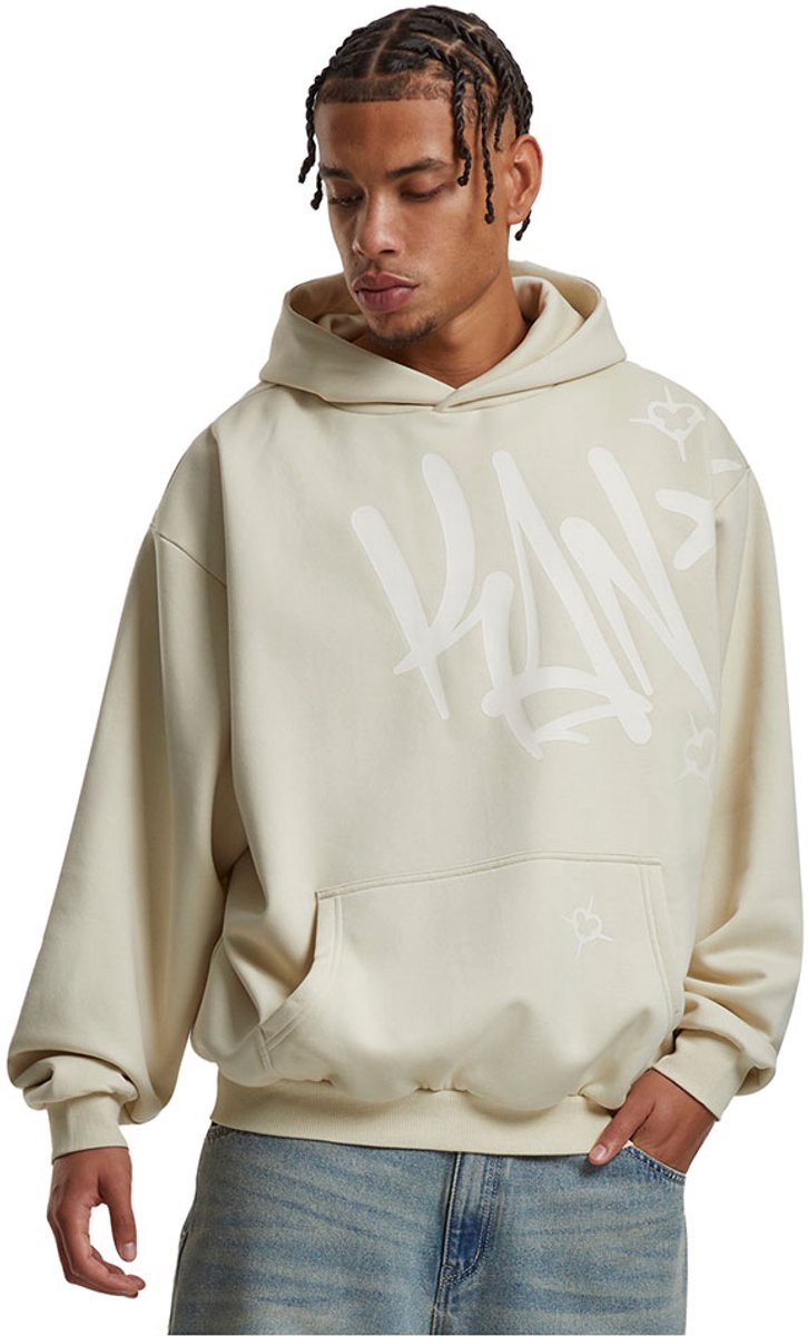 Karl Kani Woven Signature Tag Os Hoodie Beige M Man,Vrouw