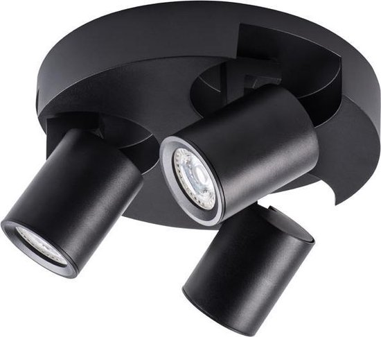 3 - rond - wandlamp - plafondlamp spot - incl LED - zwart | bol.com