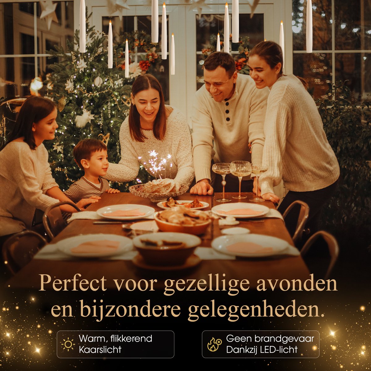 Comforder 12 Zwevende LED Kaarsen met Flikkerende Vlam - Floating Candles - Toverstok Afstandsbediening — cadeau in Spellen & Speelgoed - foto 3