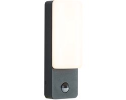 QAZQA shift - Moderne LED Buitenlamp met Bewegingsmelder - Bewegingssensor - sensor voor buiten - 1 lichts - L 7.8 cm - Zwart - Buitenverlichting