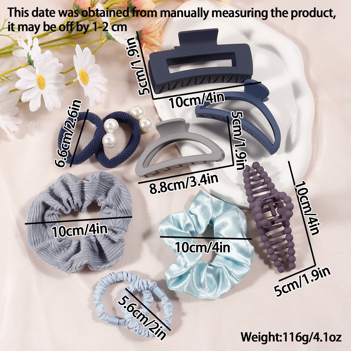 Haarspeld ring set haarspeld gripclip shark clip parel ring combinatie set, set 4