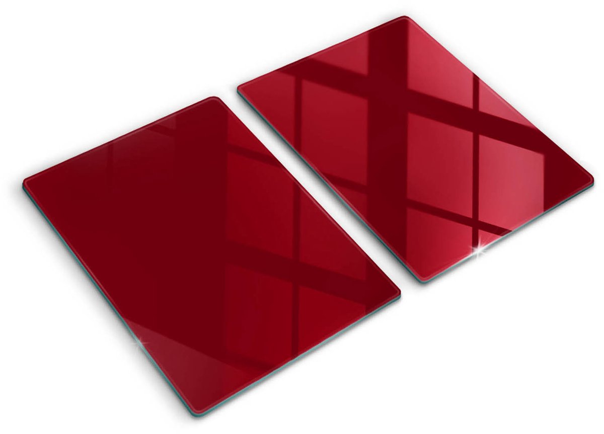Wallfluent Glazen Snijplanken - Bourgondië Snijplanken Glas - 2 stucks 40 cm x 52 cm - Bourgondië Snijplanken van Glas - Snijplank van Glas - Decoratieve Glazen Snijplank - Glazen Snijplank met Antislip