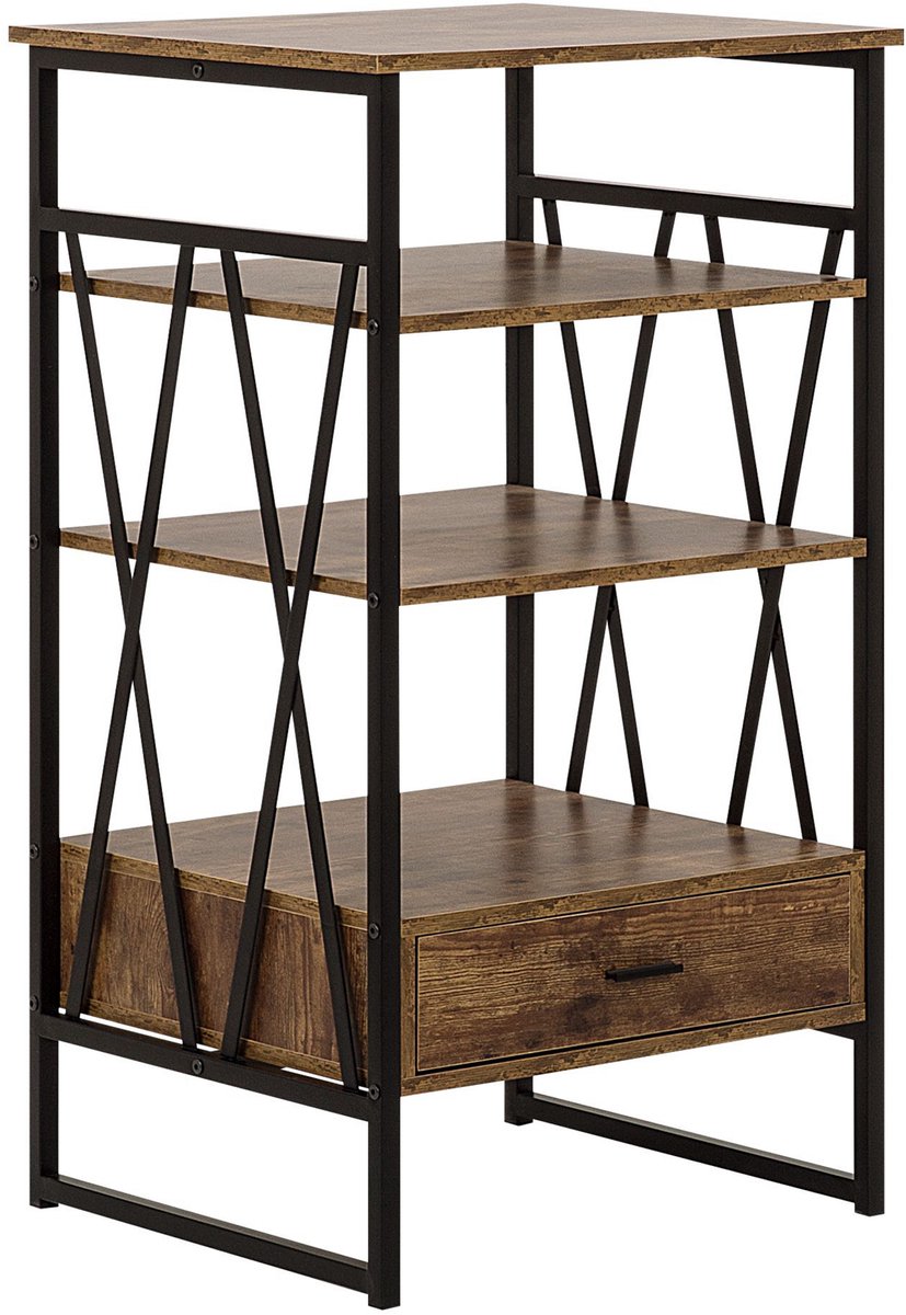KEENE - Boekenkast - Donkere houtkleur - Vezelplaat