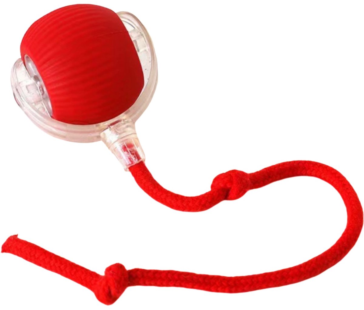 Slimme interactieve rollende huisdierenbal – 360° automatisch interactief honden-/kattenspeelgoed – zelfrollend en oplaadbaar – ingebouwde ledlamp – 1 stuk – rood