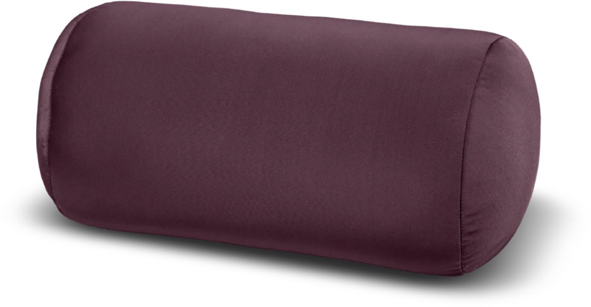 House of Healthbrands Kuschelmaxx Rolkussen - Sierkussen Rond Cilinder 17 x 33 cm - uni donker rood-design - Stevig en zacht - Mooie print - Gevuld met microgranulaat - Vormvast & Wasbaar - Ideaal voor op de bank, bed, auto of op reis - Inclusief Wasnet