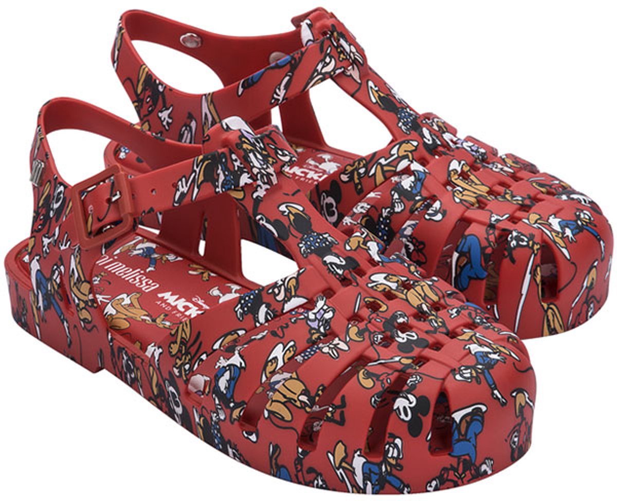 Melissa Mini Possession Print + Mickey And Friends Sandalen Rood EU 24 Jongens,Meisjes