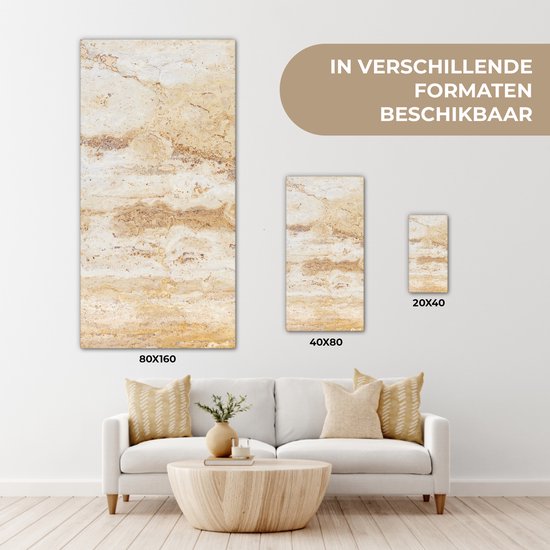 Tableau sur toile Marbre - Sable - Texture - 20x40 cm - Décoration murale