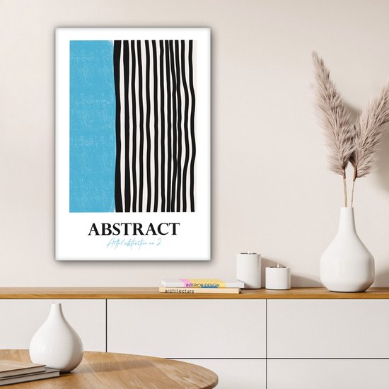 Tableau Tableau Design - Blauw - Zwart - Wit - 40x60 cm - Décoration murale