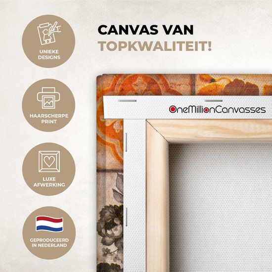 Canvas schilderij 40x60 cm - Wanddecoratie Meisje met de parel - Johannes Vermeer - Olieverf - Muurdecoratie woonkamer - Slaapkamer decoratie - Kamer accessoires - Schilderijen op canvas