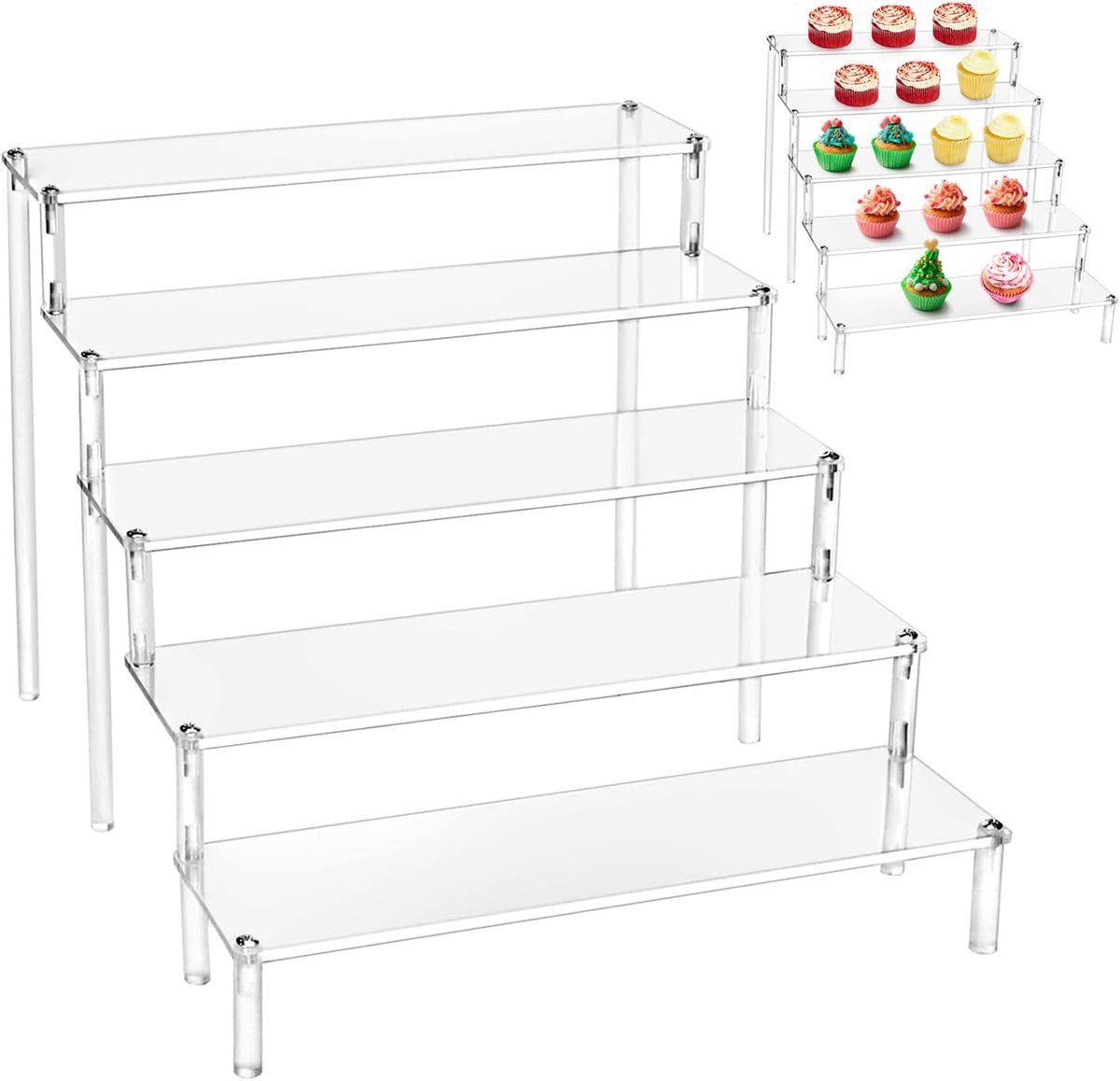 Transparante Display Standaard met 5 Niveaus voor Sieraden en Decoraties