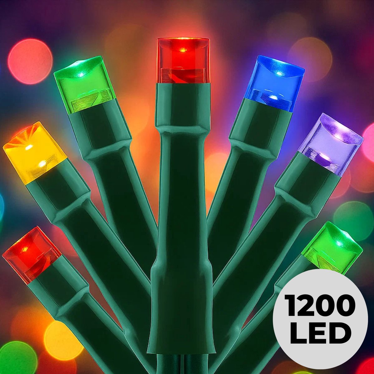 Lomera Micro Clusterverlichting - Kerstlampjes - Kerstboomverlichting - 1200 LED Lampjes - 24 Meter Lichtsnoer - Multicolor LED - Kerstboom Verlichting - Binnen- en Buitengebruik - Spatwaterdicht - 8 Functies met Geheugen - Voor 300 CM Boom