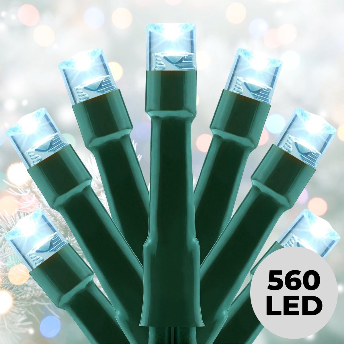 Lomera Kerstverlichting Buiten - Kerstlampjes - Kerstboomverlichting - 560 LED Lampjes - 11 Meter Lichtsnoer - Koelwit Licht - Lichtfuncties met Geheugen - Timer Functie - Ip44 - Binnen en Buiten Gebruik - Kerstboomverlichting