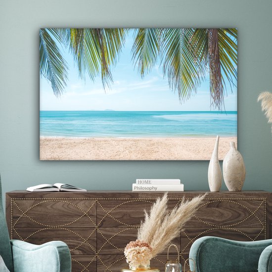 Tableau sur toile Plage - Palmier - Thaïlande - 120x80 cm - Décoration murale