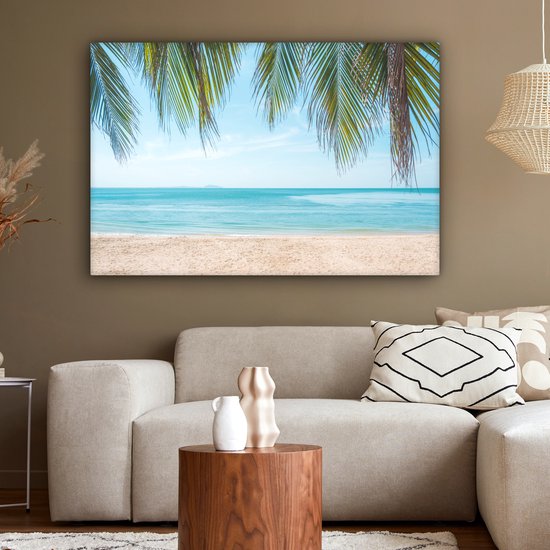 Tableau sur toile Plage - Palmier - Thaïlande - 120x80 cm - Décoration murale