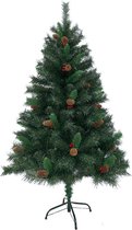 SVITA kunstkerstboom 150cm - met dennenappels en bessen 371 takpunten inclusief metalen standaard kunstkerstboom (Luvi naalden | 150cm)