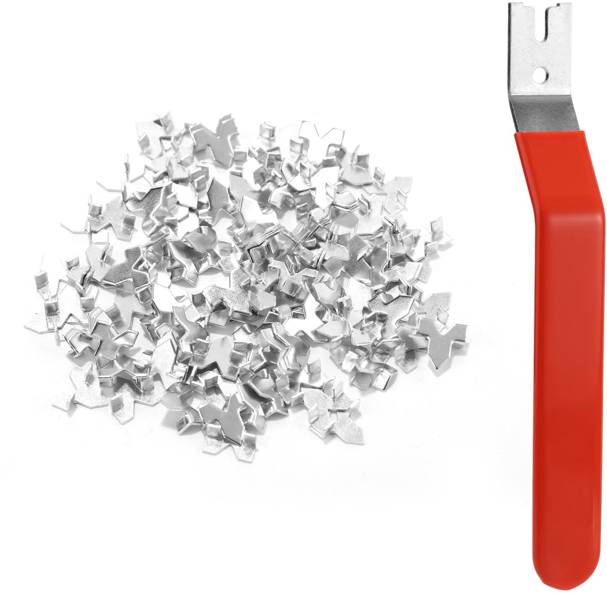 Glaszetterschroevendraaier - Drukpunten Tool - Fotolijsten Maken - Inclusief 150 Punten - 175 cm Lengte - rood