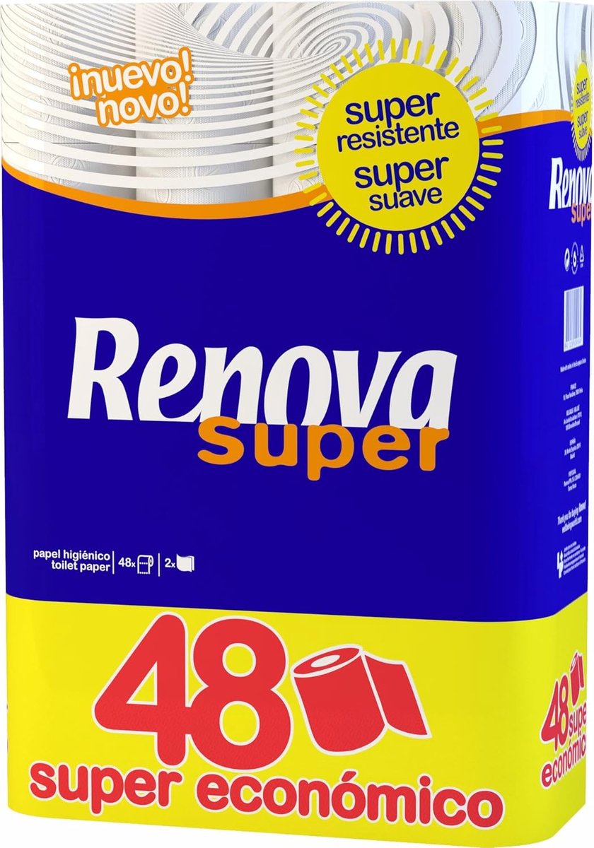 Super Zacht Toiletpapier - 48 Rollen, 2-Laags 4D Technologie