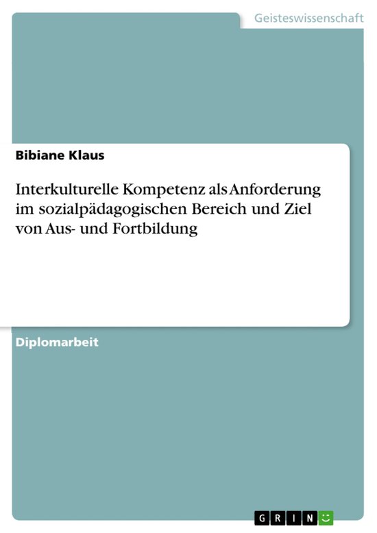 Interkulturelle Kompetenz Als Anforderung Im Sozialp�Dagog ... - cover