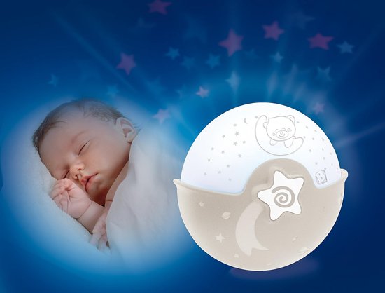 Nachtlampje met Projector voor Babybedje - Sterrenhemel Projector en Tafelblad-Lampje met Melodietjes van Merkloos — afbeelding 3