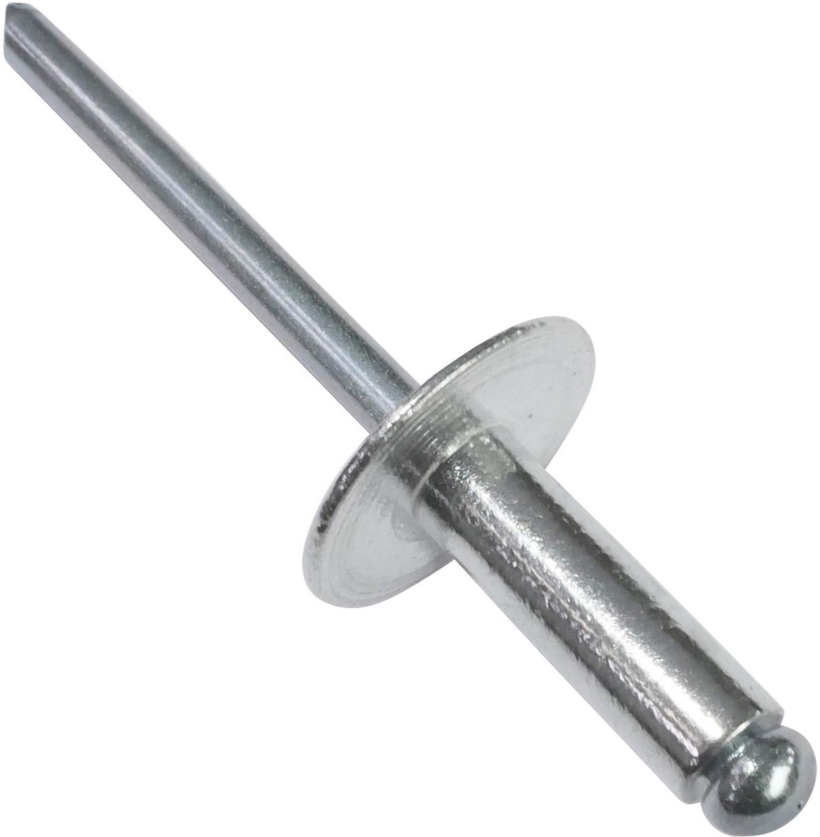 Set van 100 aluminium en stalen blindklinknagels met brede kop van 16 mm en een afmeting van Ø4,8x14 mm volgens DIN 7337 voor stevige bevestiging