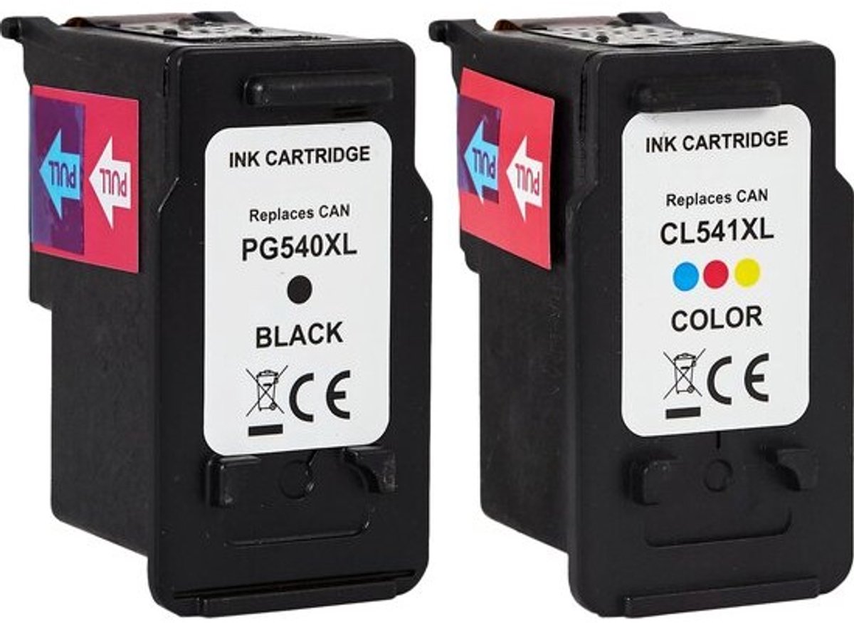 PG-540 XL zwart en CL-541 XL alle kleur inktcartridges | alternatief huismerk | Geschikt voor Canon PIXMA MG2150, MG2250, MC2150, MG3150, MG3550, MG 4140, MX370, MX430, MC3150, MX515, MX525