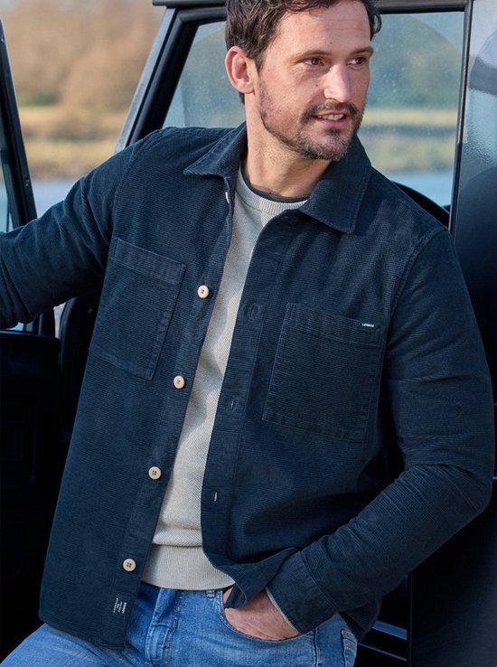 Lerros - Overshirt - Heren - L - 485 CLASSIC NAVY - Katoen - 2581273