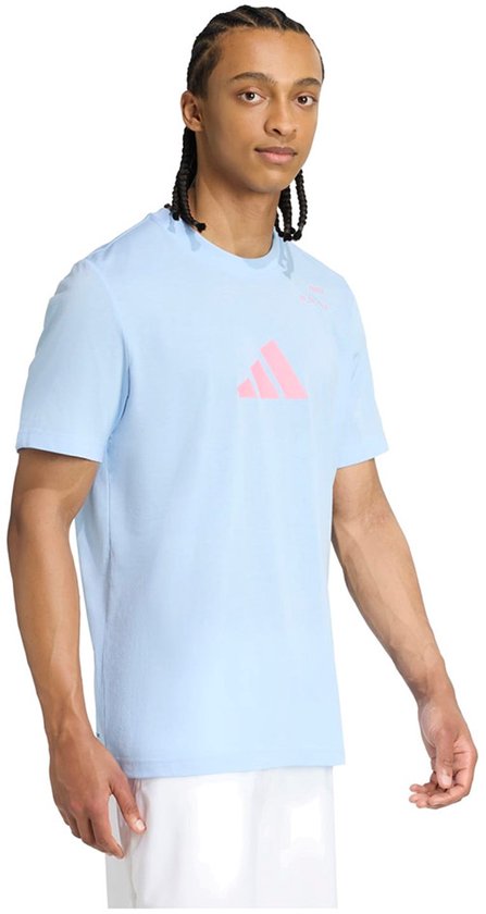 Adidas Padel Categroy Graphic T-shirt Met Korte Mouwen Blauw S Man