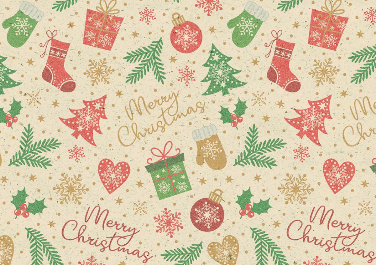 Cadeaupapier 'Eenvoudig Kerstmis'