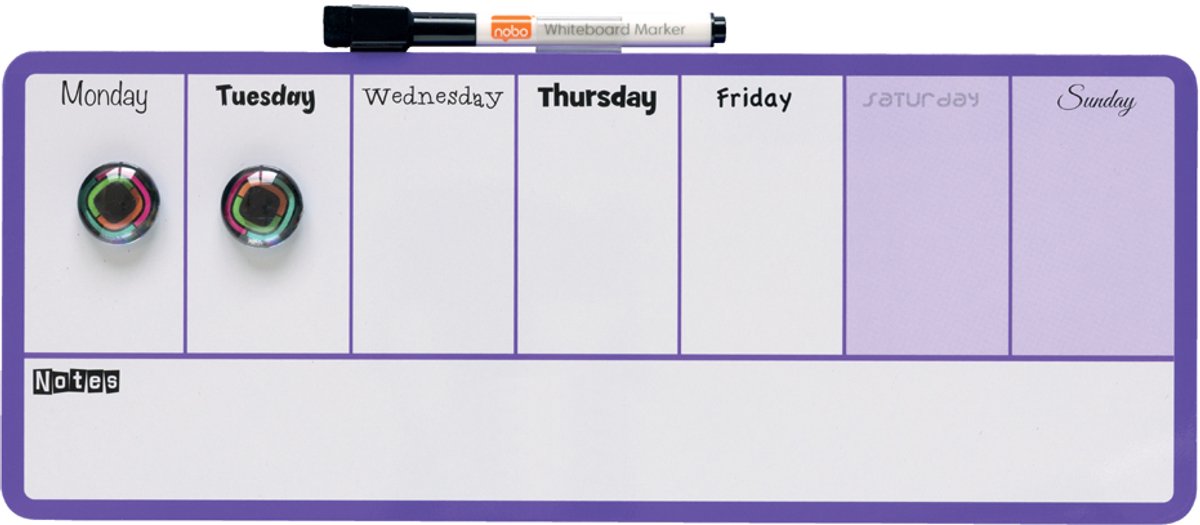 nobo weekplanner, (B)360 x (H)140 mm, violet