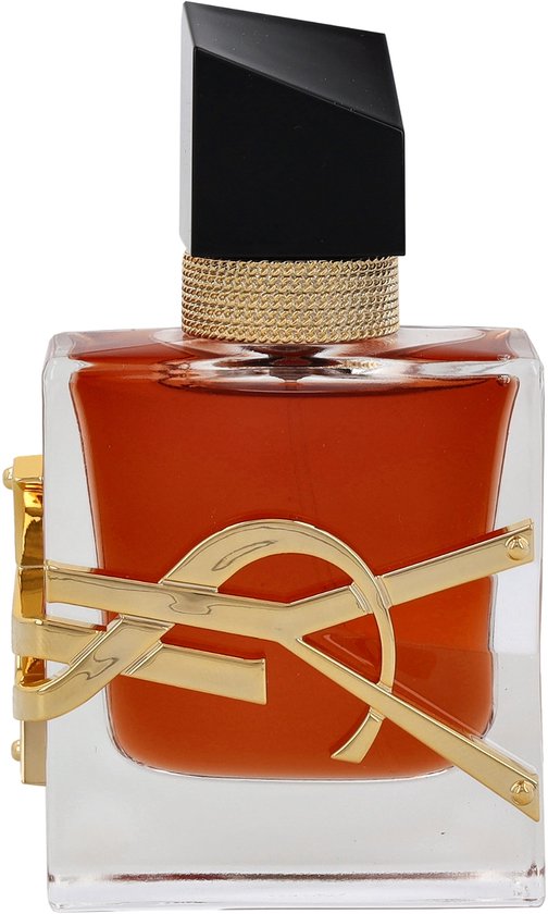 YSL Libre Le Parfum flesje met amberkleurige vloeistof en gouden 'YSL' logo.