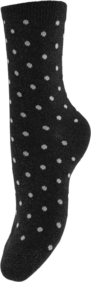 Dames sokken 1-pack - Dots - Vrolijke en leuke dames sokken met stippel print - Zwart / Onesize